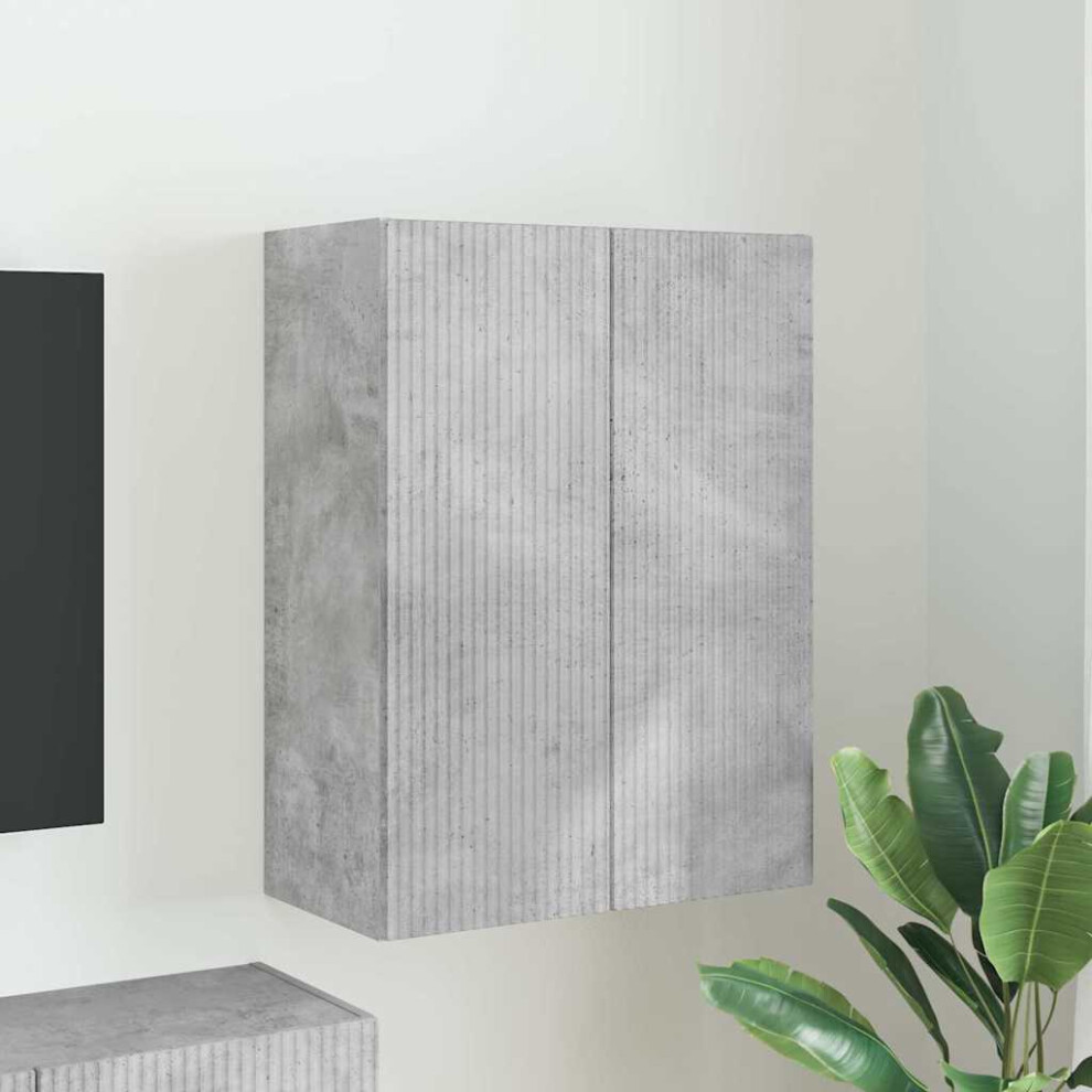 Vidaxl Tv Wall Cabinet Concrete Grey 59.5 X 31 X 80 Cm Engineered Wood