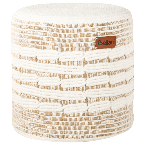 Beliani Pouffe ABTIN Jute White