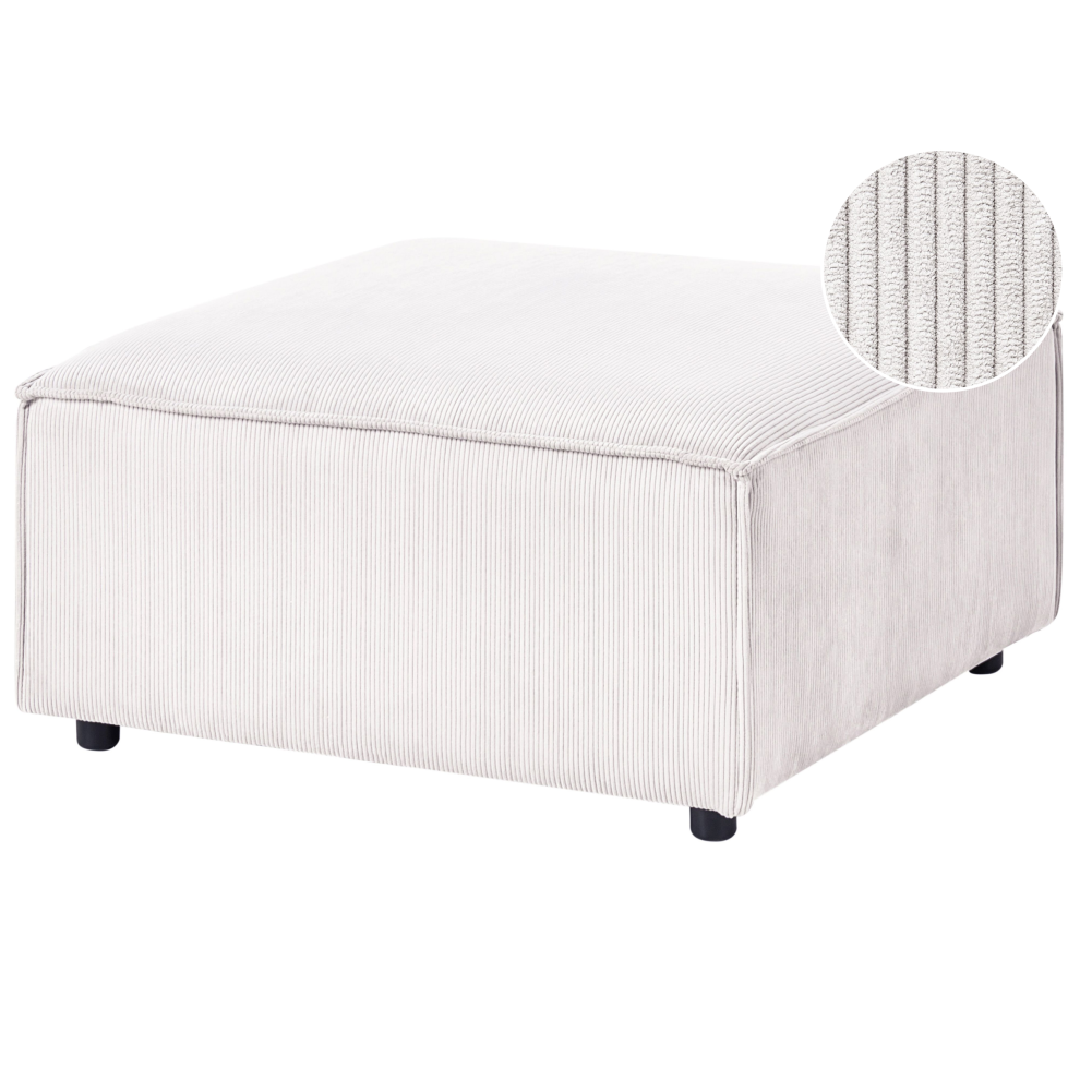 Beliani Ottoman Ardal Corduroy Off- White