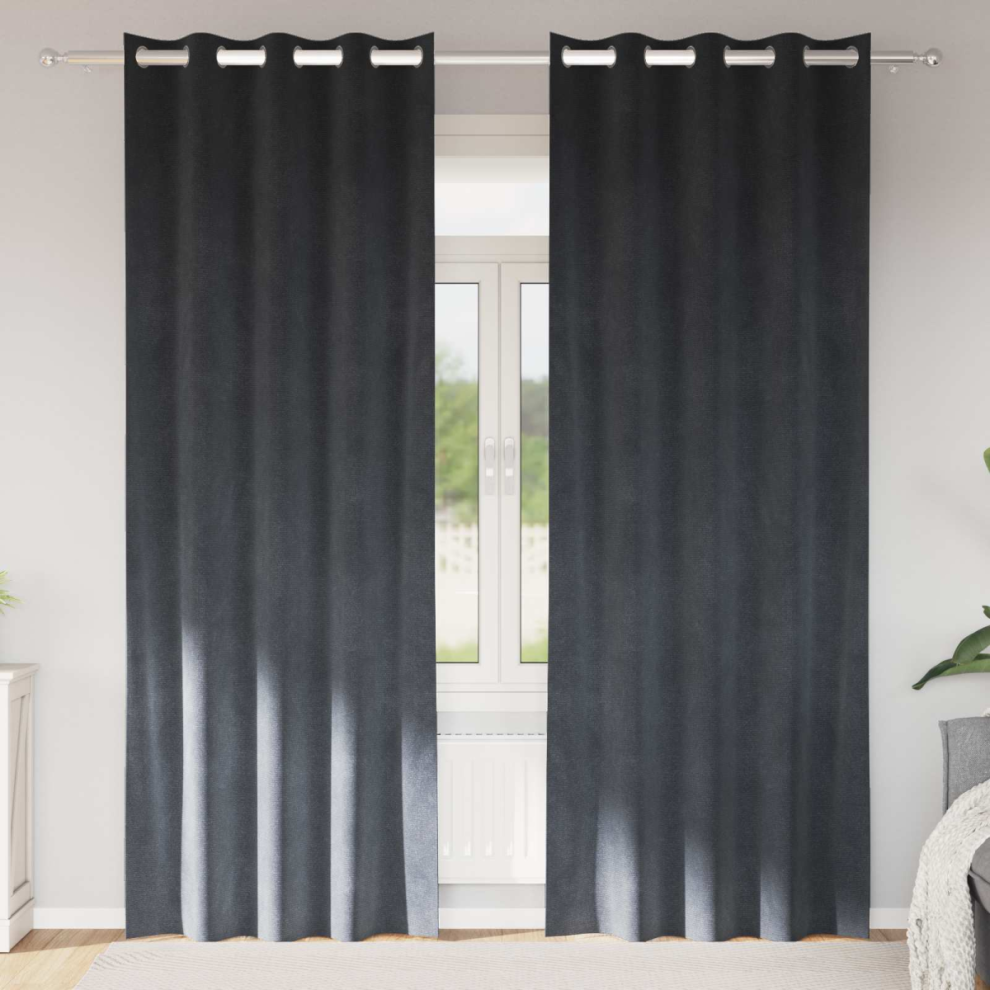 Vidaxl Blackout Curtains 2 Pcs Light Grey 140 X 225 Cm Velvet