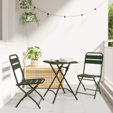 vidaXL Garden Folding Chair Folding 2 pcs Green 42 x 52 x82cm