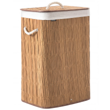 Laundry Basket with Lid TRANCURA Fabric Brown 72 L