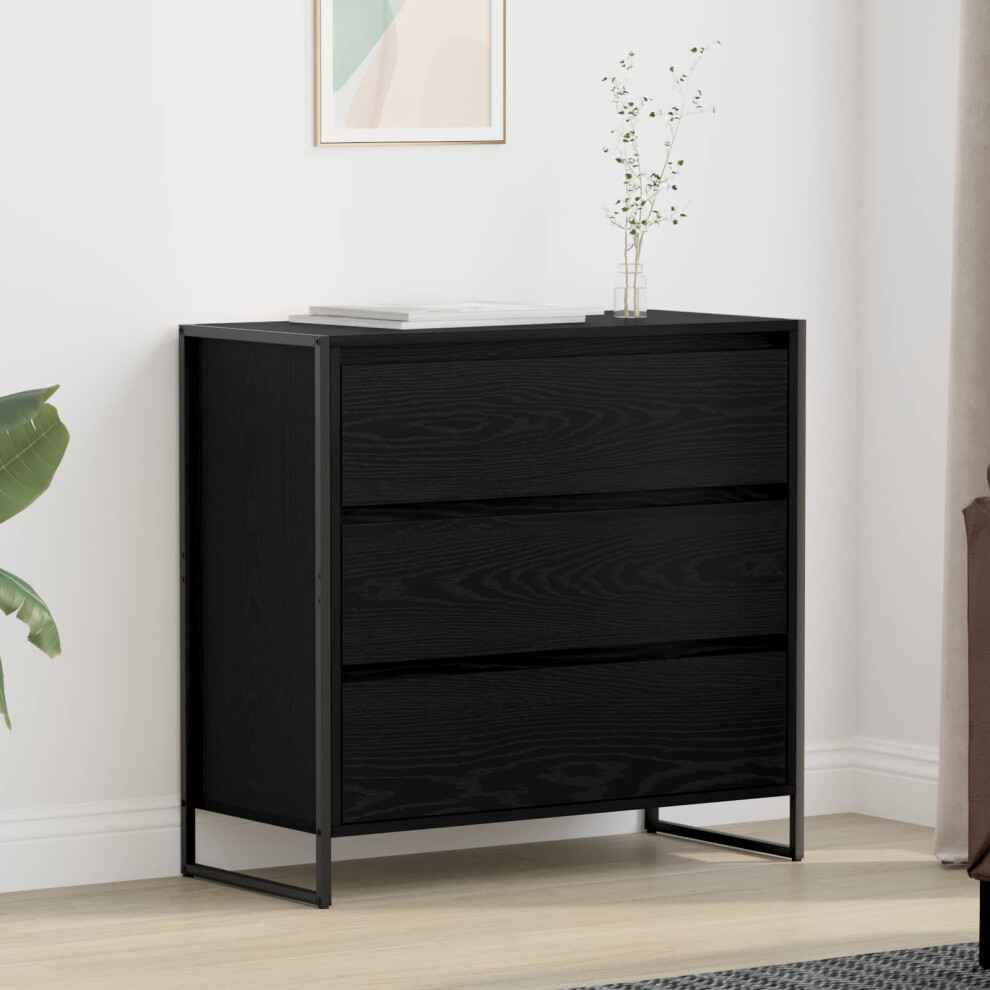 Vidaxl Sideboard Oak 79 X 36 X 75.5 Cm Engineered Wood Black