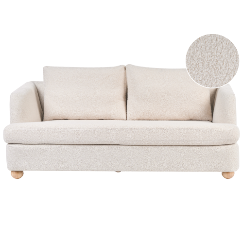 Beliani Sofa 3 Seater RATTVIK Boucle Off-White