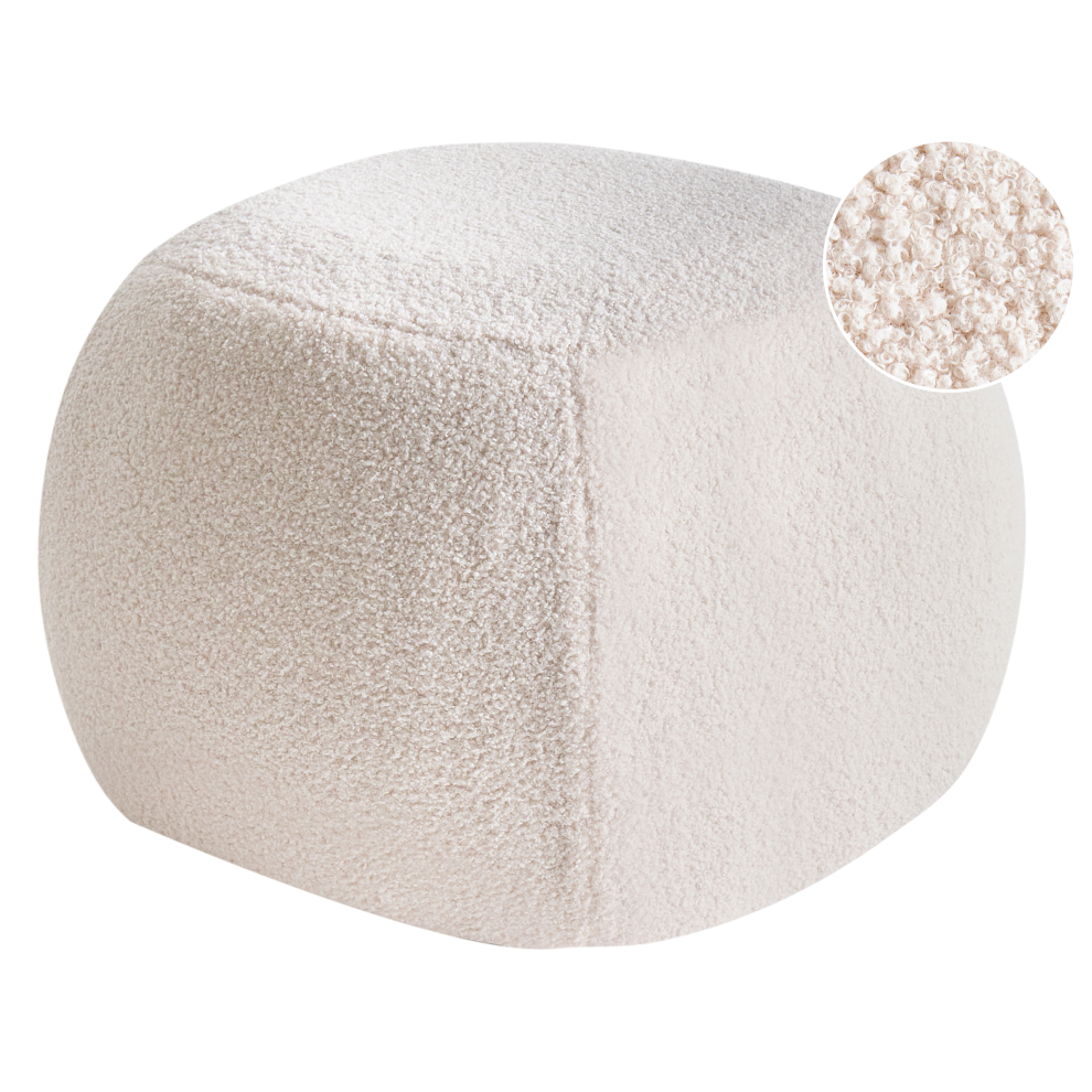 Beliani Pouffe Barron Boucle Off- White