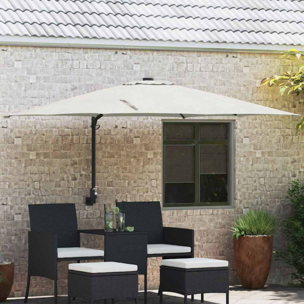 Vidaxl Garden Parasol Sand 248.5 X 247.5 X 160 Cm Polyester And Steel