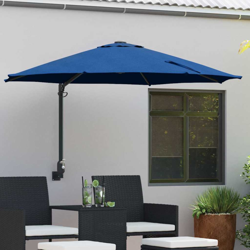 Vidaxl Garden Parasol Azurblau 248 X 248 X 148 Cm Polyester And Steel