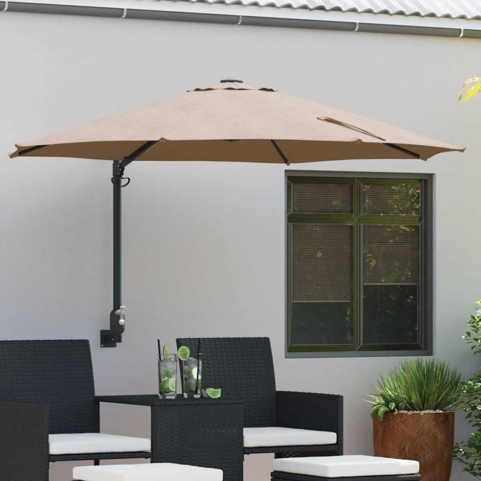Vidaxl Garden Parasol Taupe 248 X 248 X 148 Cm Polyester And Steel