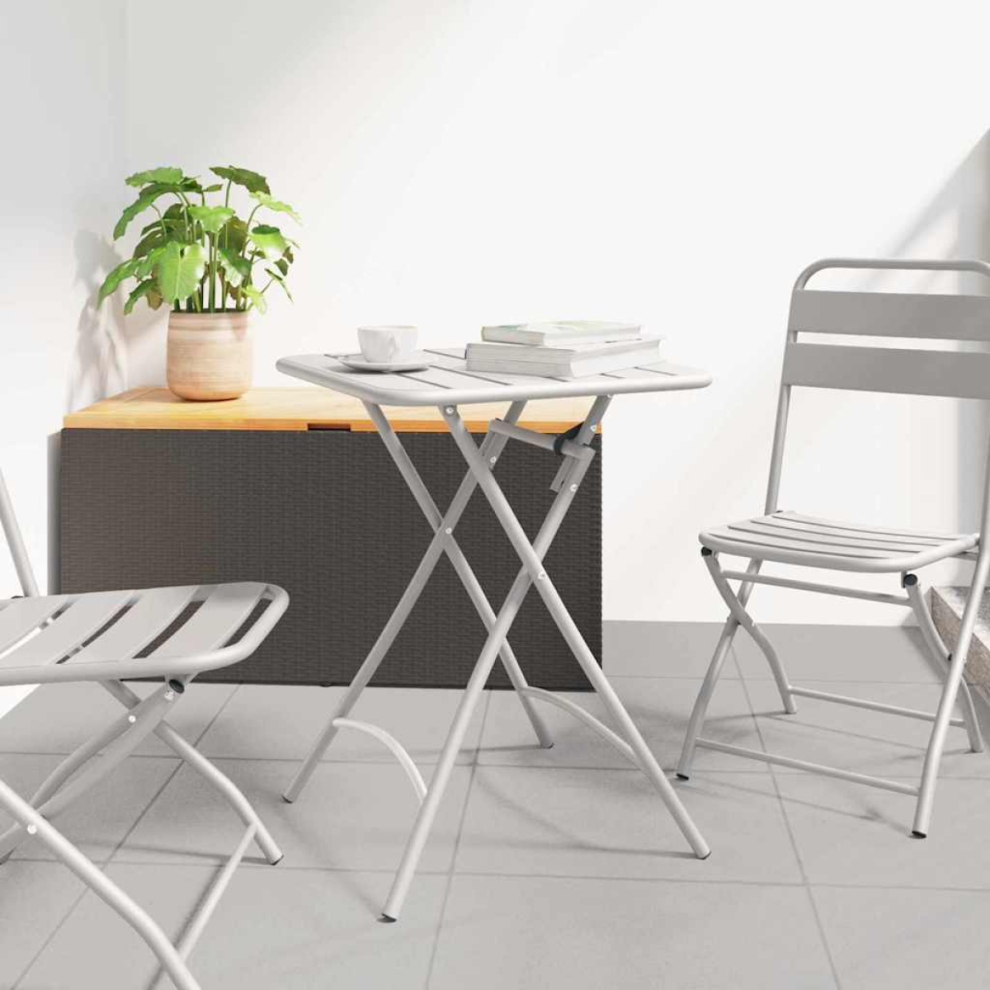 Vidaxl Bistro Table Beige 55 X 55 X 72.5 Cm Powder-Coated Steel