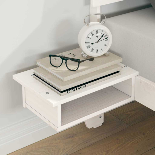VidaXL vidaXL Bed Frame with Headboard White 150 x 200 cm Solid Pine Wood 2