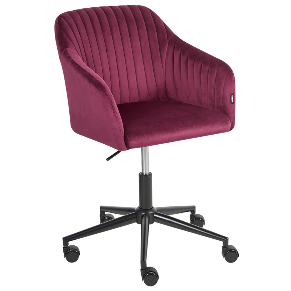 Beliani Desk Chair Venice Velvet Burgundy Red