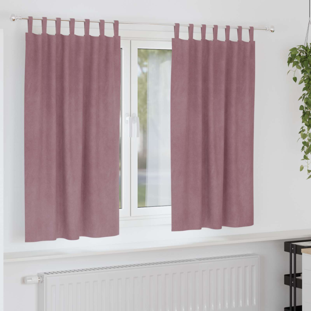 VIDAXL - Blackout Curtains - Velvet - 140 x 175 cm - Pink - Image 2