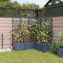 vidaXL Garden Planter 3 pcs Grey 120 x 40 x 143 cm Plastic