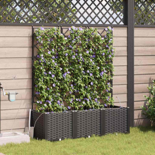 VidaXL vidaXL Garden Planter 3 pcs Black Plastic
