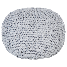 Pouffe PRIENE Cotton Light Grey