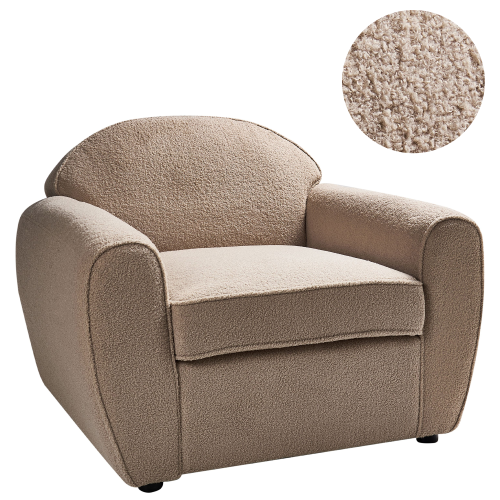 Beliani Armchair ELLEDE Boucle Light Brown