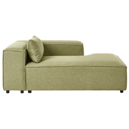 Beliani Left-Hand Chaise Longue BRANDE Fabric Light Green