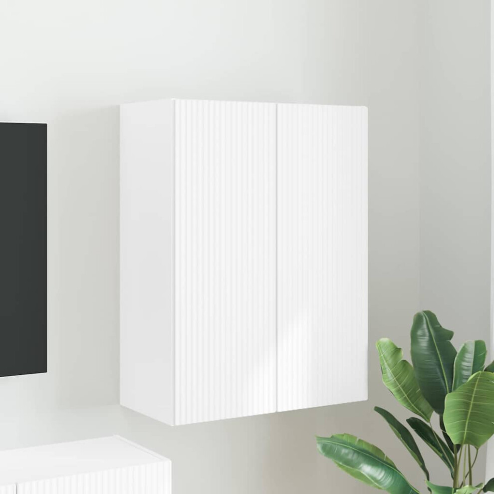 Vidaxl Tv Wall Cabinet White 59.5 X 31 X 80 Cm Engineered Wood