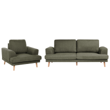 Living Room Set 4 Seater KILDAL Fabric Green