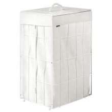 Laundry Basket with Lid APOTERI Metal White 72 L