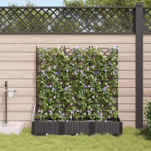 vidaXL Garden Planter 3 pcs Black Plastic