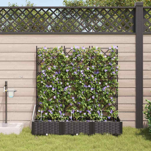 VidaXL vidaXL Garden Planter 3 pcs Black Plastic