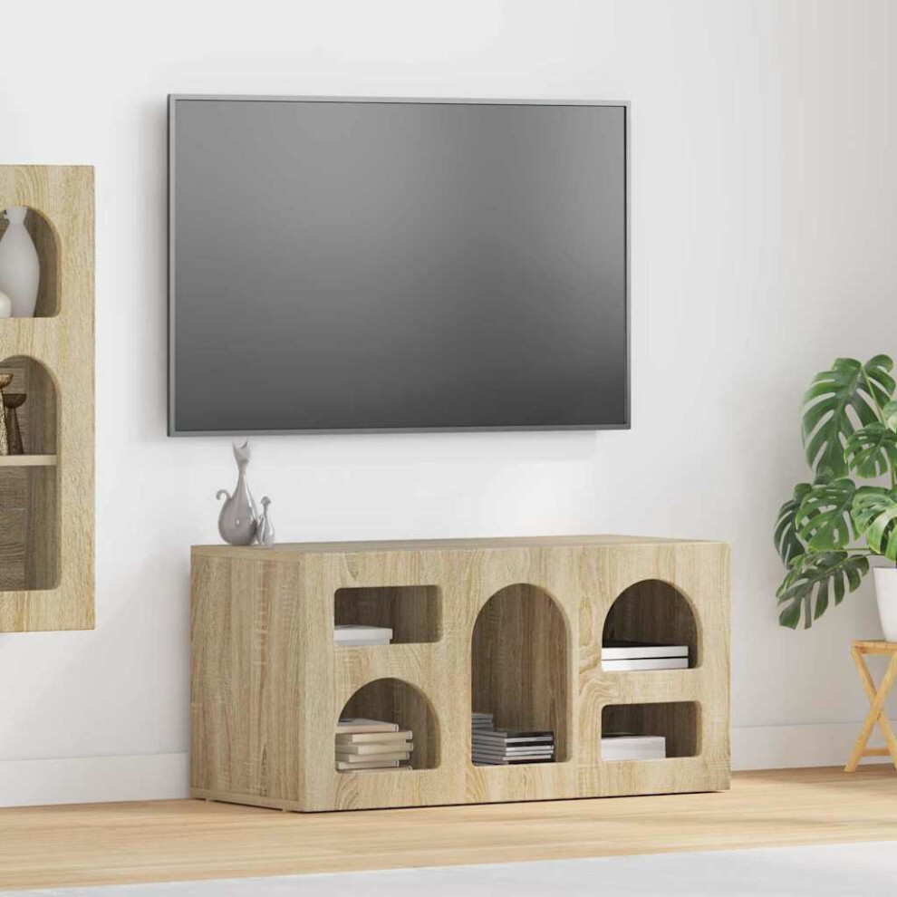 Vidaxl Tv Cabinet Sonoma Oak 80 X 35 X 40 Cm Engineered Wood