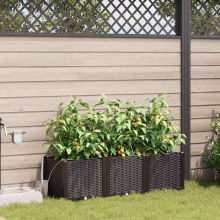 vidaXL Garden Planter 3 pcs Brown Plastic