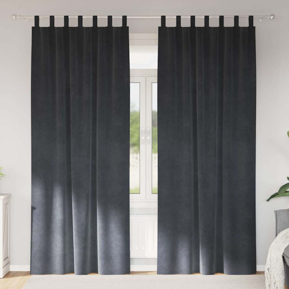 Vidaxl Blackout Curtains 2 Pcs Light Grey 140 X 225 Cm Velvet