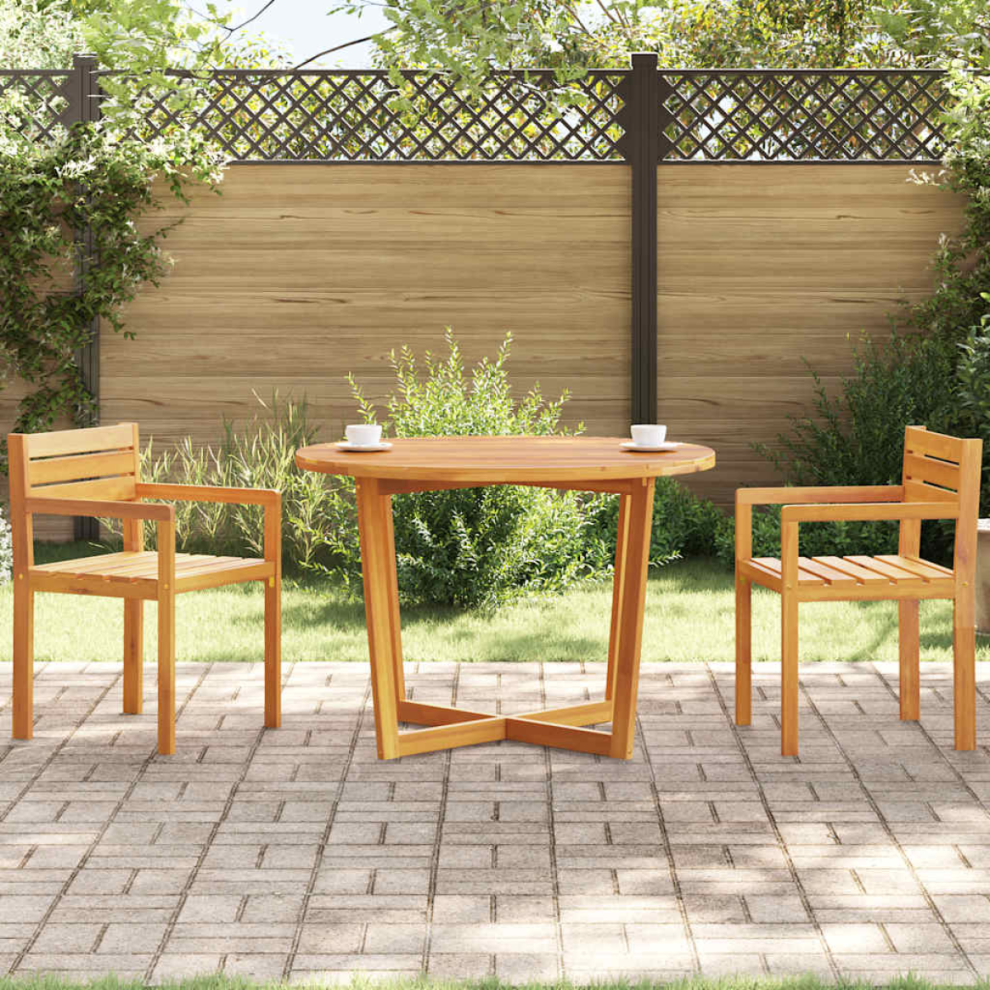 Vidaxl Garden Dining Table Round 110X75 Cm Solid Wood Acacia
