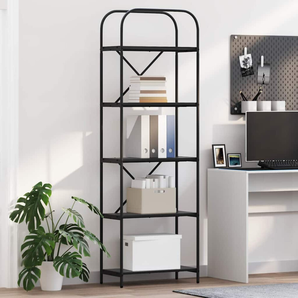 Vidaxl Bookshelf Oak 60 X 30 X 183 Cm Engineered Wood Black