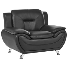 Armchair LEIRA Faux Leather Black