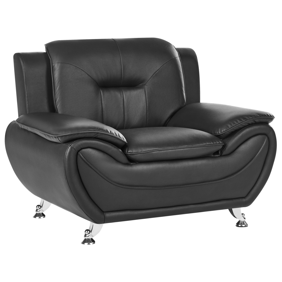 Beliani Armchair Leira Faux Leather Black