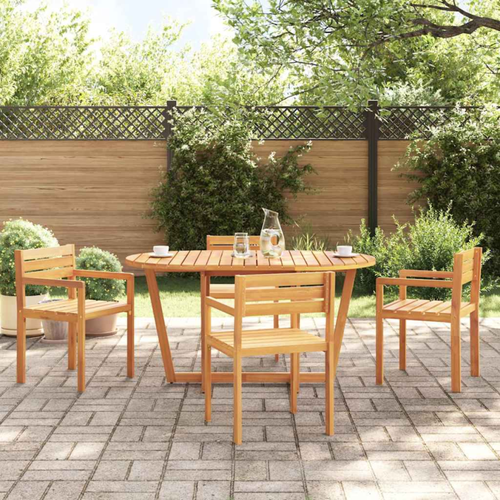 Vidaxl Garden Dining Table Oval 150X90x75 Cm Solid Wood Acacia