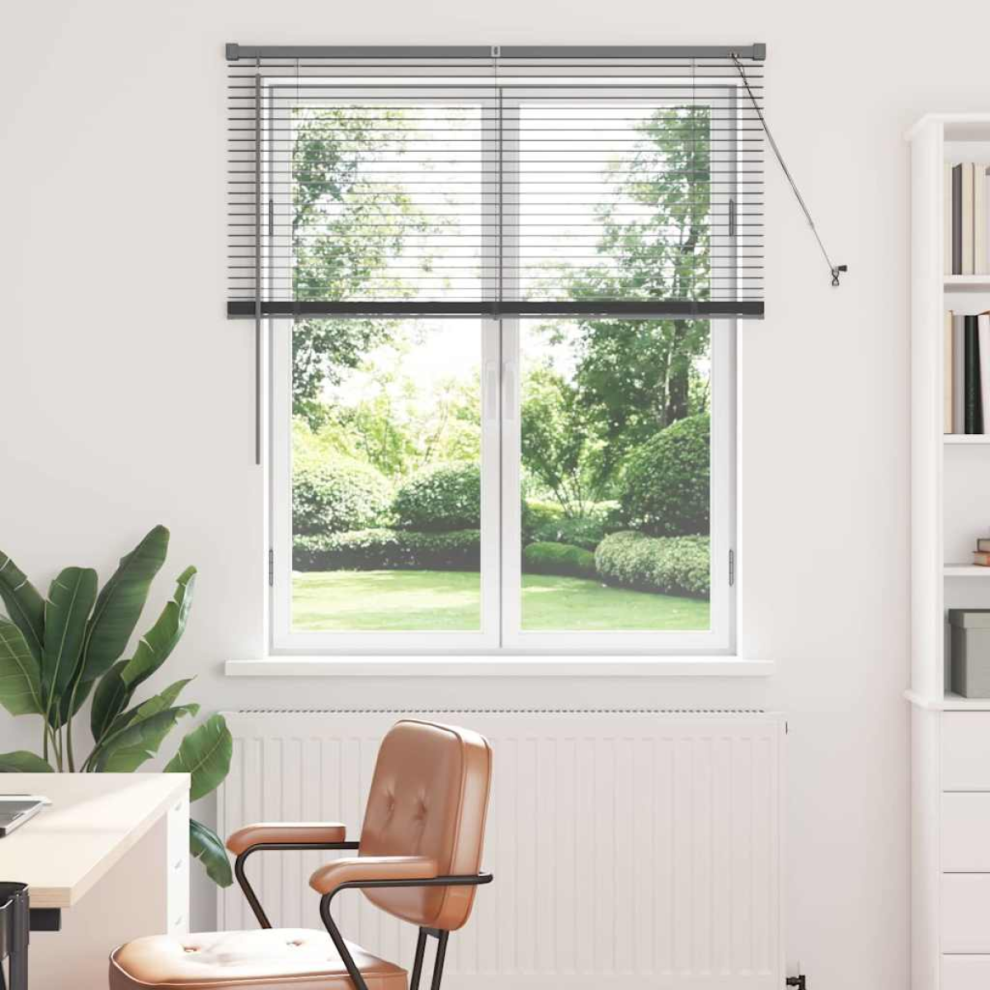 Vidaxl Venetian Blinds Manual Dark Grey 130 X 115 Cm Aluminium