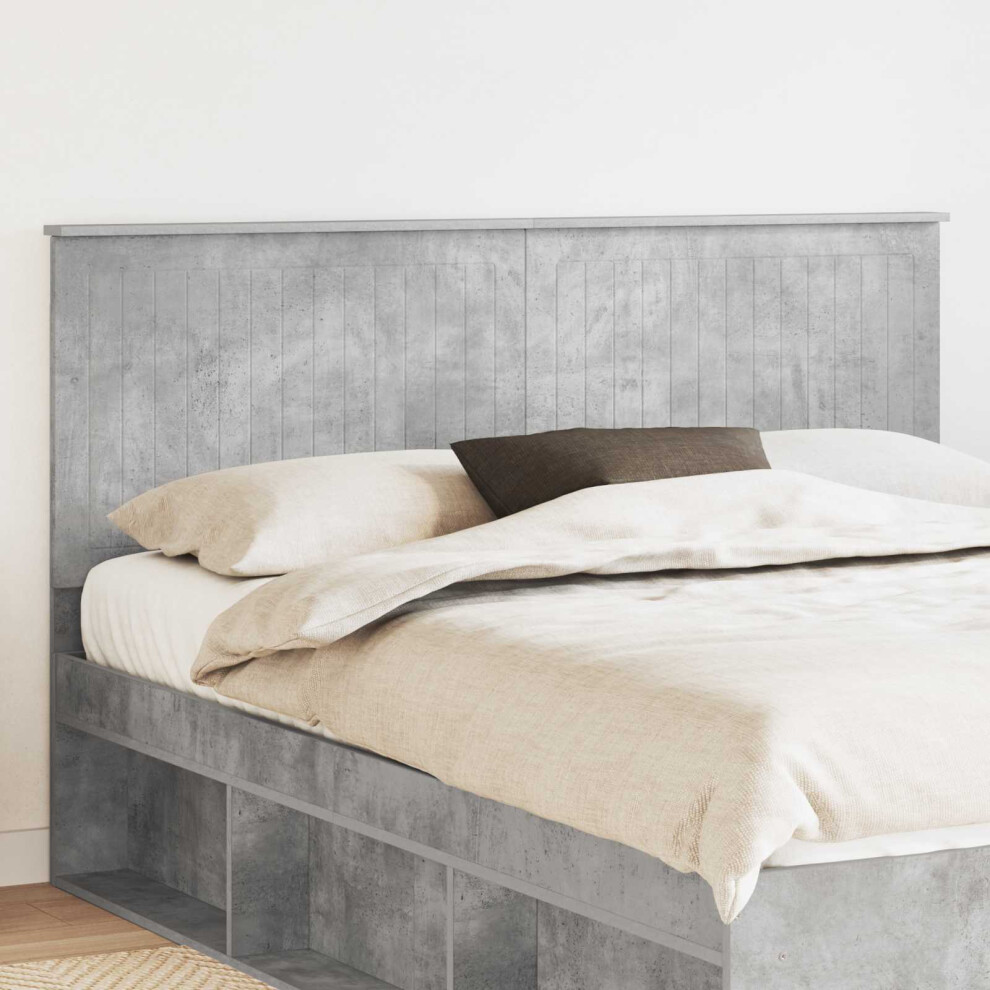 Vidaxl Headboard With Headboard Concrete 160 Cm Engineered Wood Grey