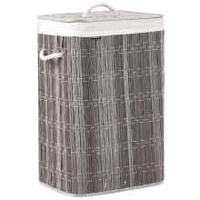 Laundry Basket with Lid TRANCURA Fabric Grey 72 L