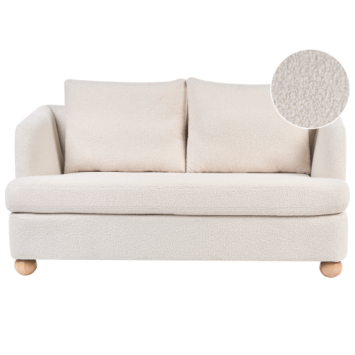 Beliani Sofa 2 Seater RATTVIK Boucle Off-White