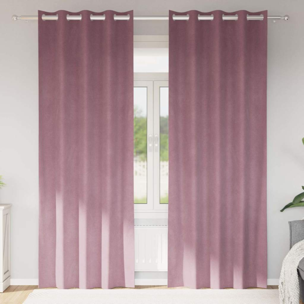 VIDAXL - Blackout Curtains - Velvet - 140 x 225 cm - Pink - Image 2