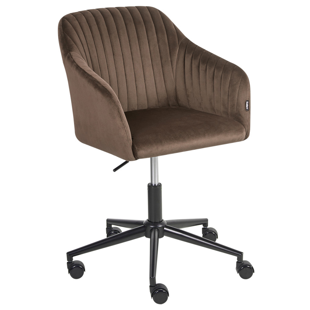 Beliani Desk Chair Venice Velvet Brown
