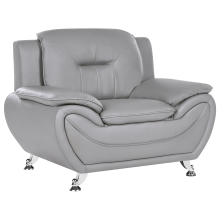 Armchair LEIRA Faux Leather Grey