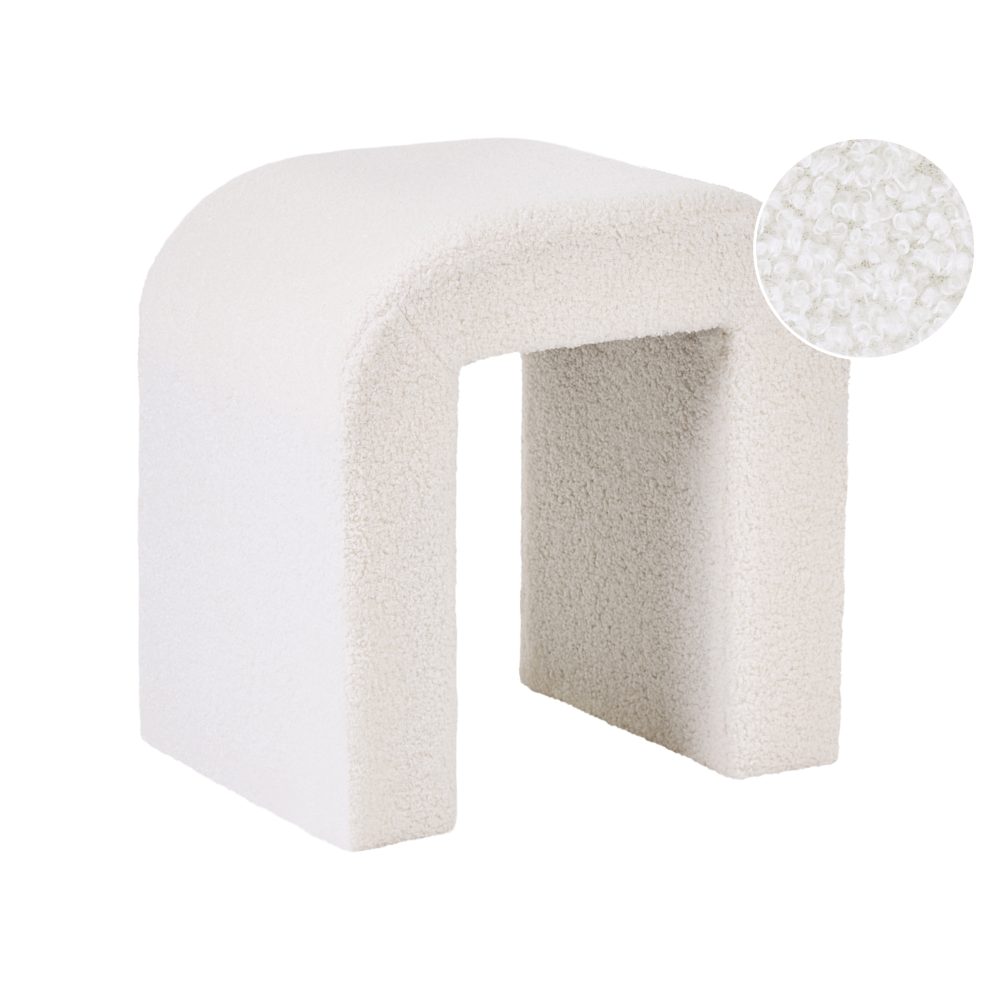 Beliani Pouffe Estes Boucle Off- White