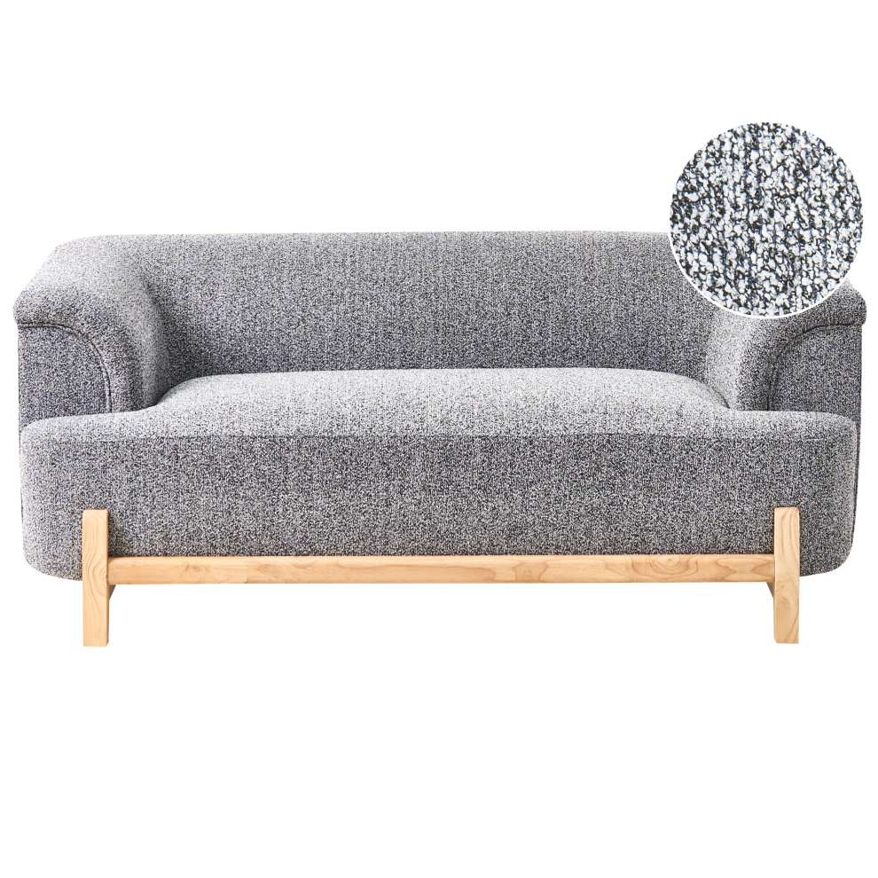 Beliani Sofa 2 Seater Alnor Fabric Dark Grey