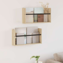 vidaXL Magazinregal 2 Stk. Sonoma-Eiche 60 x 12 x 30 cm Holzwerkstoff