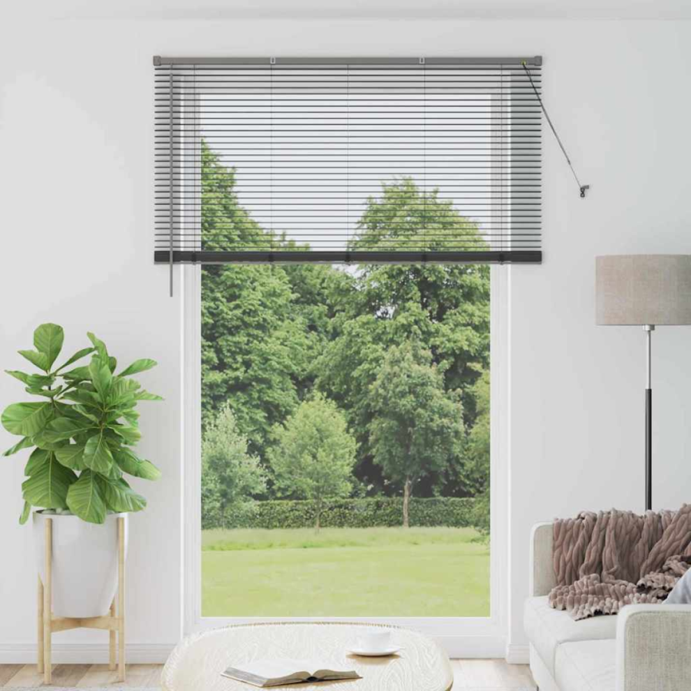 Vidaxl Venetian Blinds Manual Dark Grey 220 X 140 Cm Aluminium