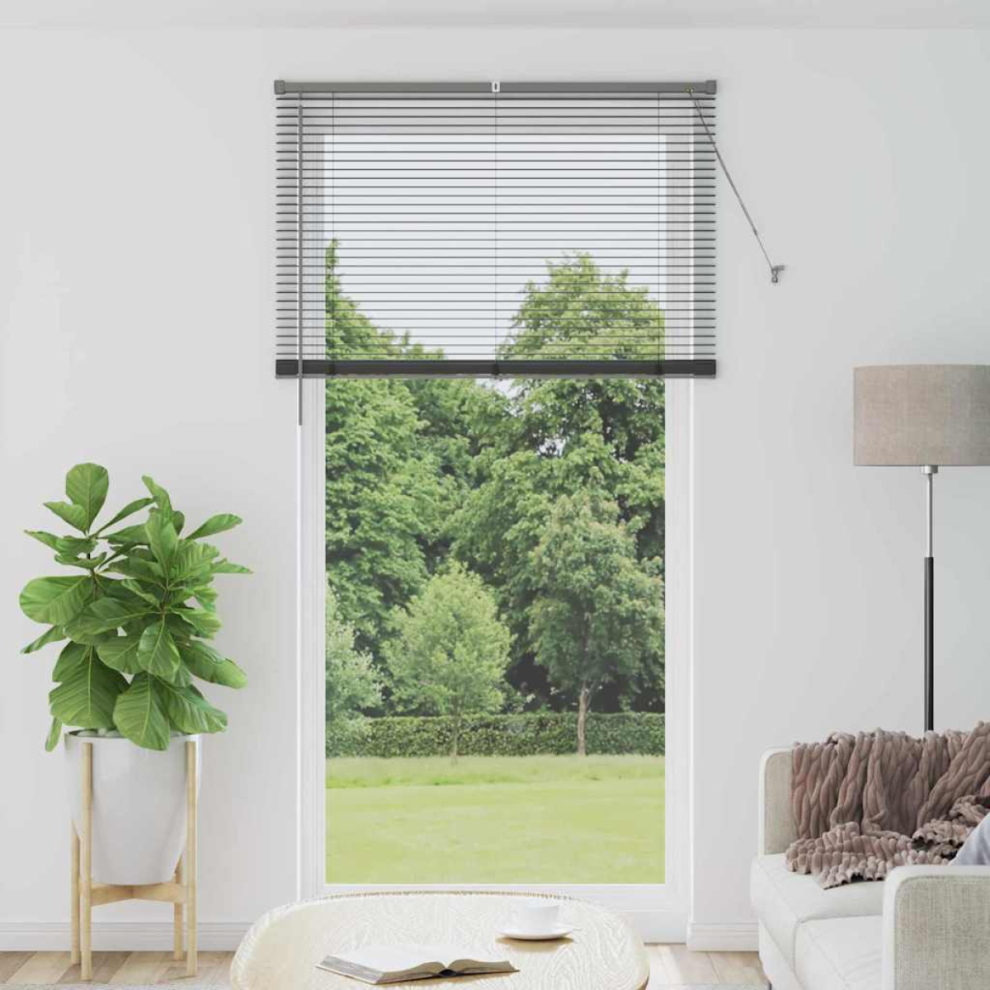 Vidaxl Venetian Blinds Manual Dark Grey 220 X 110 Cm Aluminium