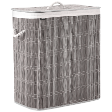 Laundry Basket with Lid ARRAIAS Fabric Grey 100 L