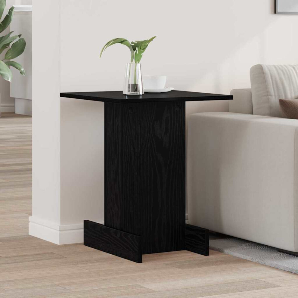 Vidaxl End Table Oak 44.5 X 45 X 55 Cm Engineered Wood Black