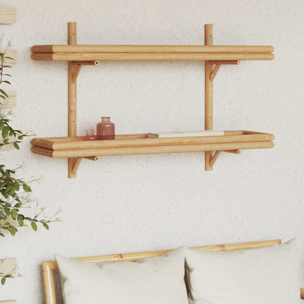 Vidaxl Wall Shelf With Shelf 100 X 26 X 60 Cm Bamboo Brown