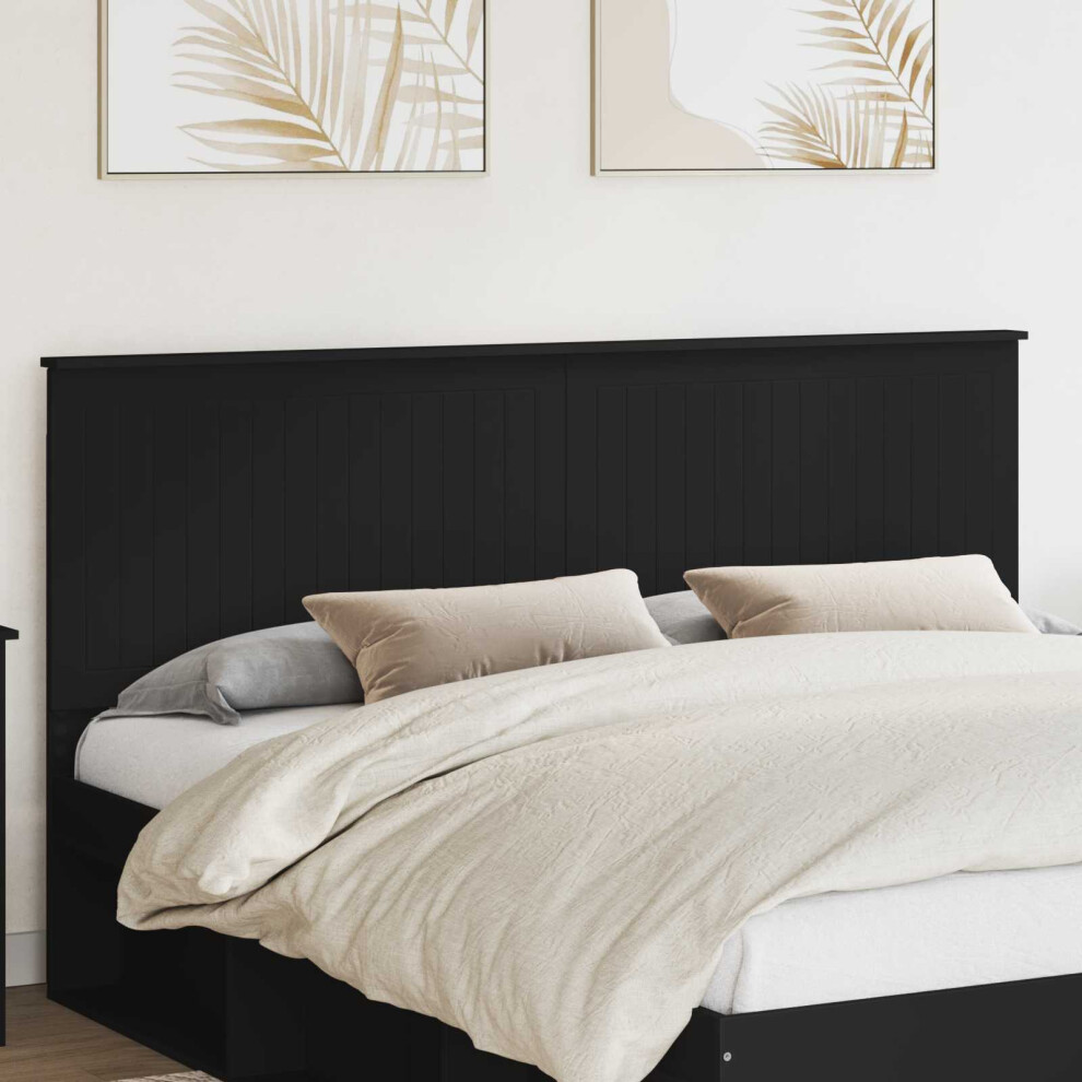 Vidaxl Headboard With Headboard Oak 180 Cm Engineered Wood Black